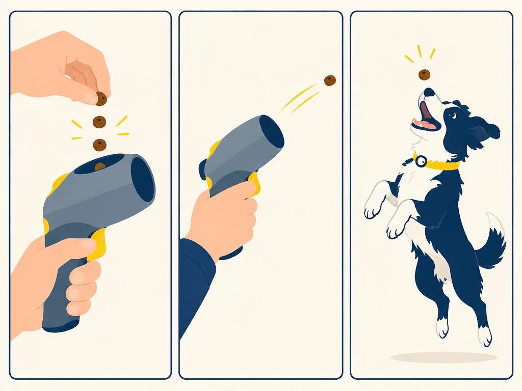 Load, Aim, Play: step-by-step illustration